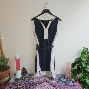 Ann Taylor Blue & White Dress XL